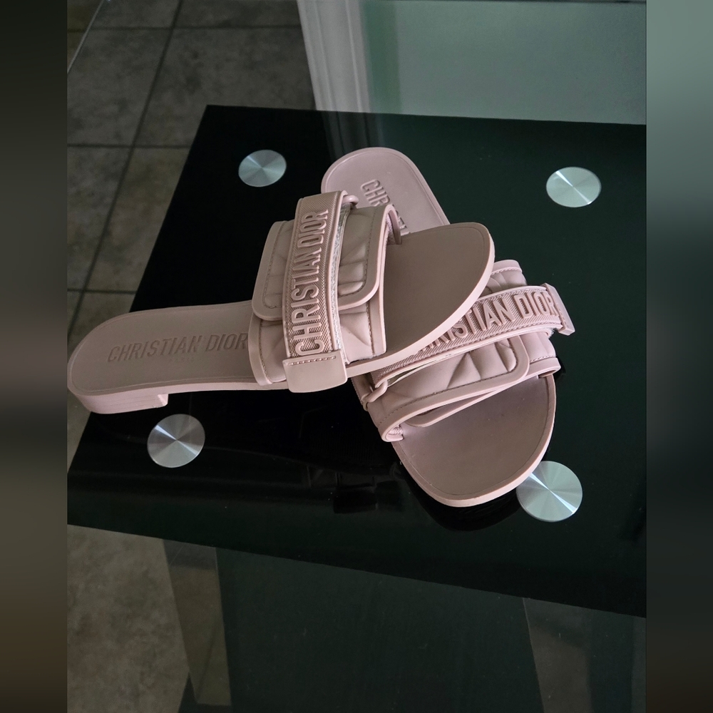 Christian Dior  Cream Loafers With Signature Branding Slide Sandals Size 41 - Picture 6 of 6